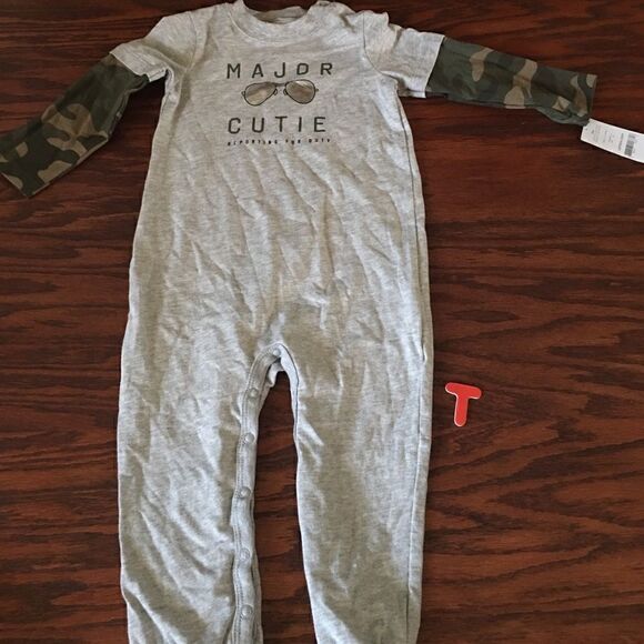 CARTER'S NWT 24M one piece MAJOR CUTIE MiLITARY - Picture 1 of 6